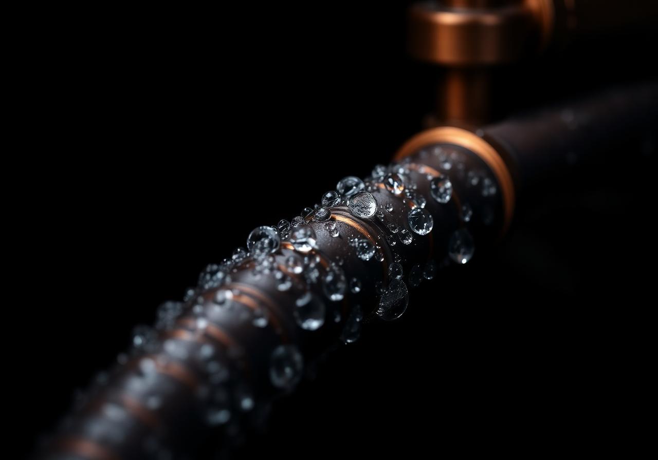 Liquid cooling pipework with copper detail